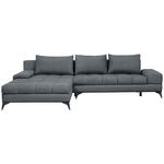 ECKSOFA in Webstoff Blaugrau  - Blaugrau/Schwarz, Design, Textil/Metall (212/315cm) - Carryhome