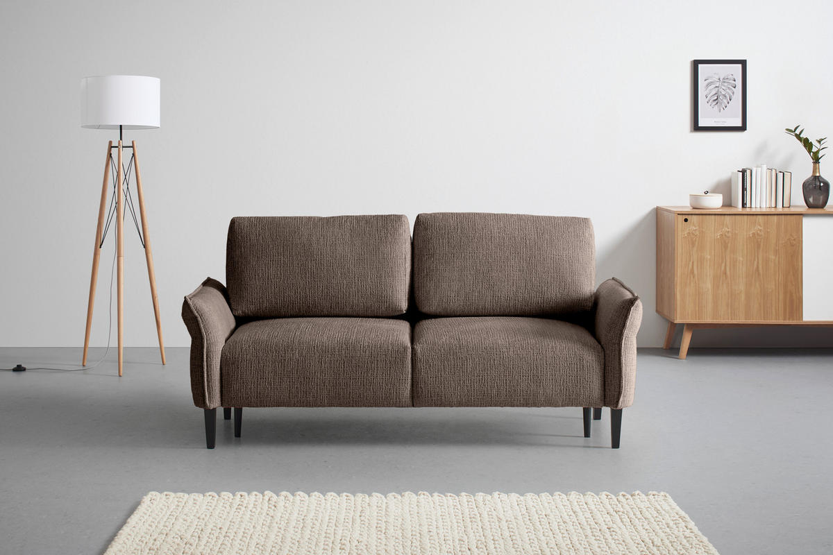 3-SITS SOFFA i vävt tyg mörkbrun  - svart/mörkbrun, Modern, trä/textil (183/85/92cm) - MID.YOU