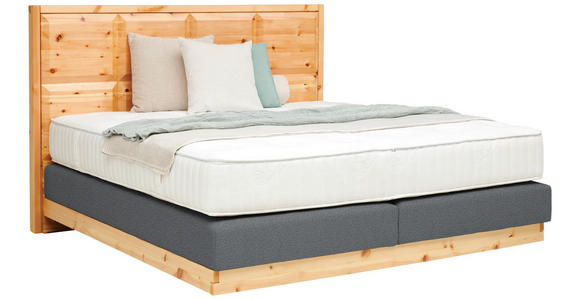 BOXSPRINGBETT 180/200 cm  in Zirbelkieferfarben, Dunkelgrau  - Dunkelgrau/Zirbelkieferfarben, Natur, Holz/Textil (180/200cm) - Valnatura