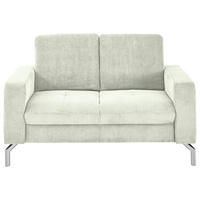 2-SITZER-SOFA  in Feincord Creme  - Chromfarben/Creme, Design, Textil/Metall (142/87/105cm) - Beldomo Style