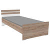 SÄNG 90/200 cm  i vit, ek San Remo   - vit/aluminiumfärg, Klassisk, trämaterial (90/200cm) - Carryhome