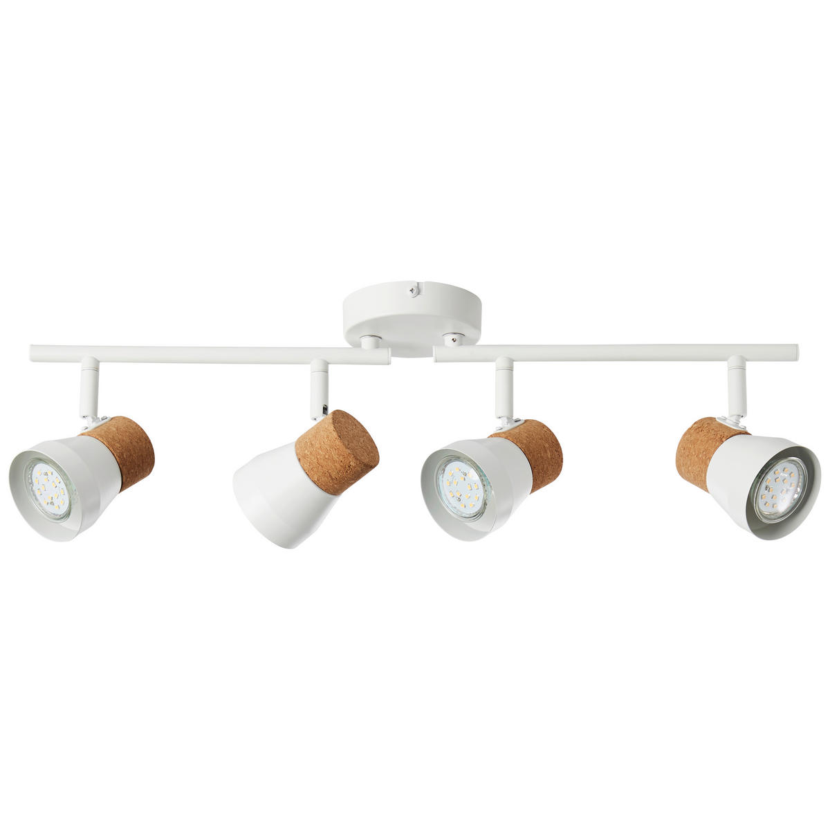 DECKENSTRAHLER - Weiss/Braun, Basics, Holz/Metall (61/16,5/10cm) - Brilliant