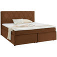 BOXSPRINGBETT 180/200 cm  in Rostfarben  - Rostfarben/Schwarz, Design, Kunststoff/Textil (180/200cm) - Xora