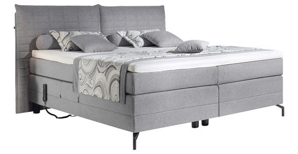 BOXSPRINGBETT 180/200 cm  in Hellgrau  - Hellgrau/Schwarz, KONVENTIONELL, Textil/Metall (180/200cm) - Esposa