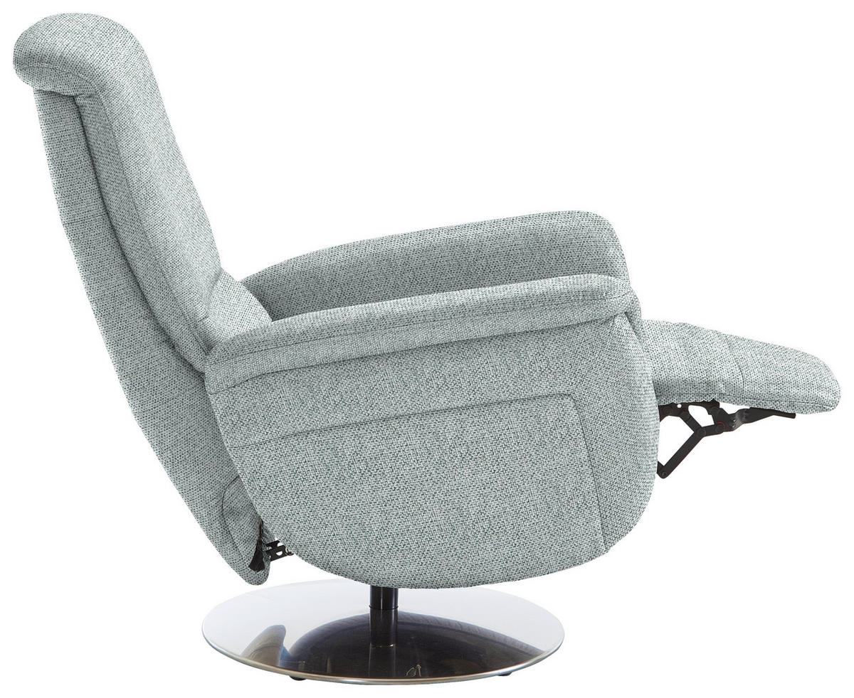 RELAXSESSEL in Textil Hellgrau  - Edelstahlfarben/Hellgrau, KONVENTIONELL, Textil/Metall (79/112/94cm) - Beldomo Premium