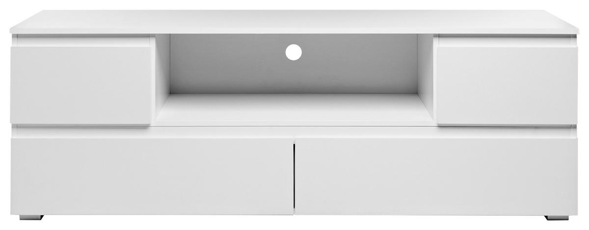 NÍZKA KOMODA, biela, 160/55/40 cm - biela/strieborná, Konventionell, kompozitné drevo (160/55/40cm) - MID.YOU