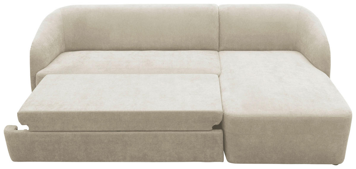 ECKSCHLAFSOFA  100 033 Creme Webstoff  - Taupe/Creme, MODERN, Kunststoff/Textil (230/148-204cm) - Livetastic
