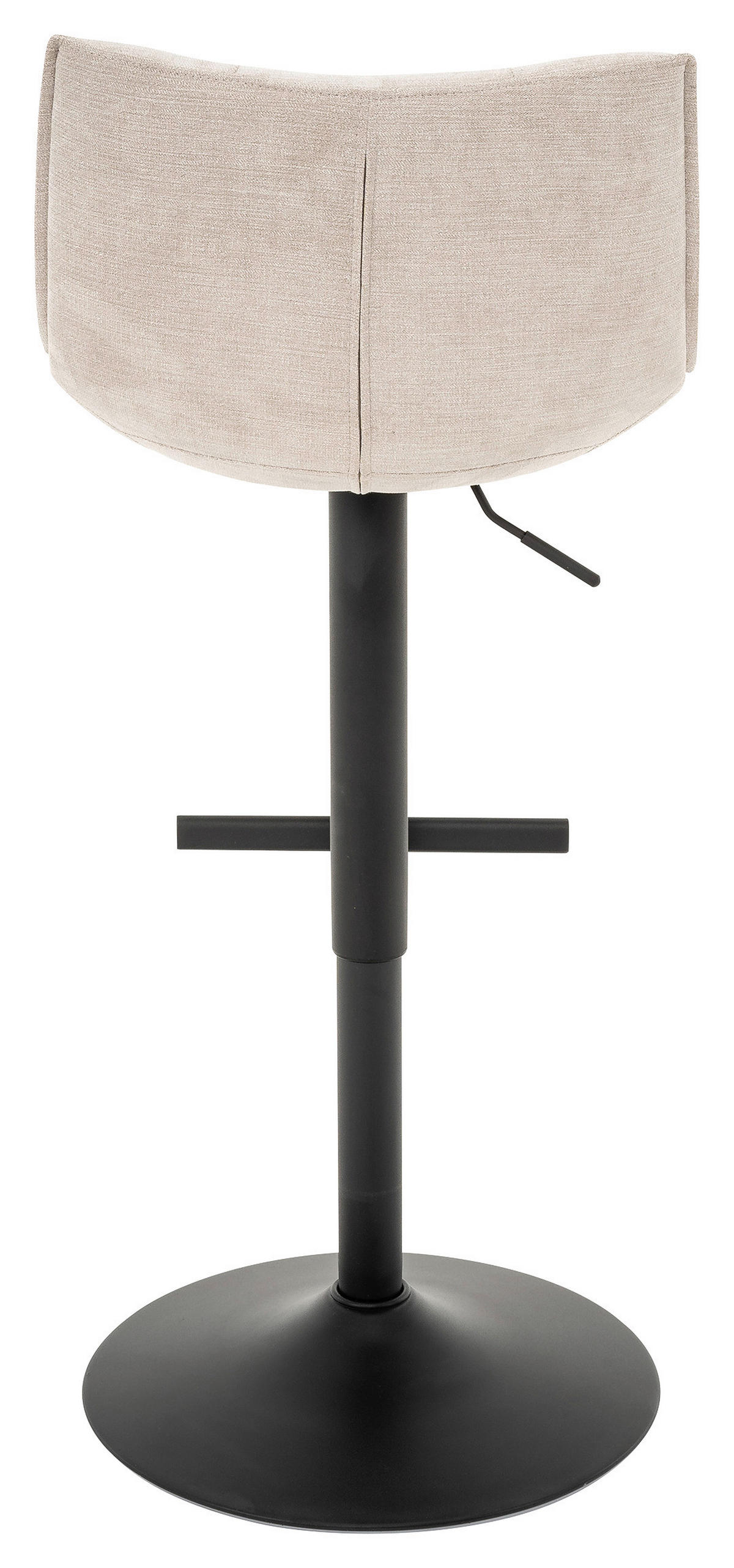 BARHOCKER Webstoff Beige Eisen Sitzfläche 360° drehbar  - Beige/Schwarz, MODERN, Textil/Metall (46/87-108/52cm) - MID.YOU