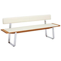 SITZBANK 200/80/52 cm  in Weiß, Eichefarben  - Eichefarben/Weiß, Design, Leder/Holz (200/80/52cm) - Team 7