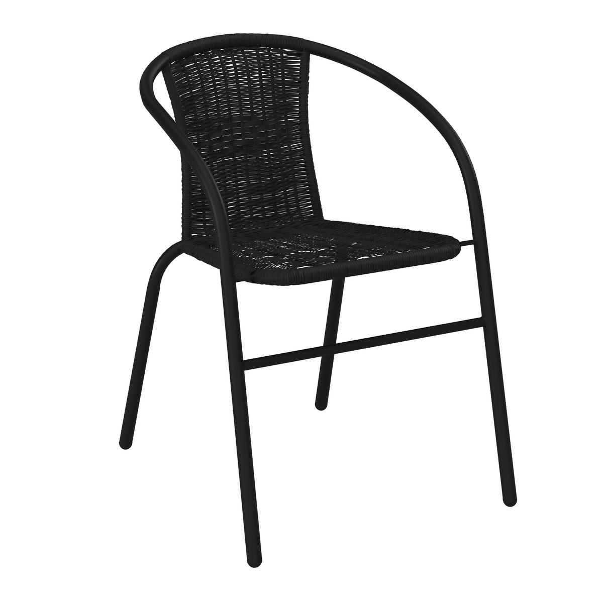 BALKONSET  - Schwarz, MODERN, Glas/Kunststoff (60/52/70/72/60/60cm) - Ambia Garden