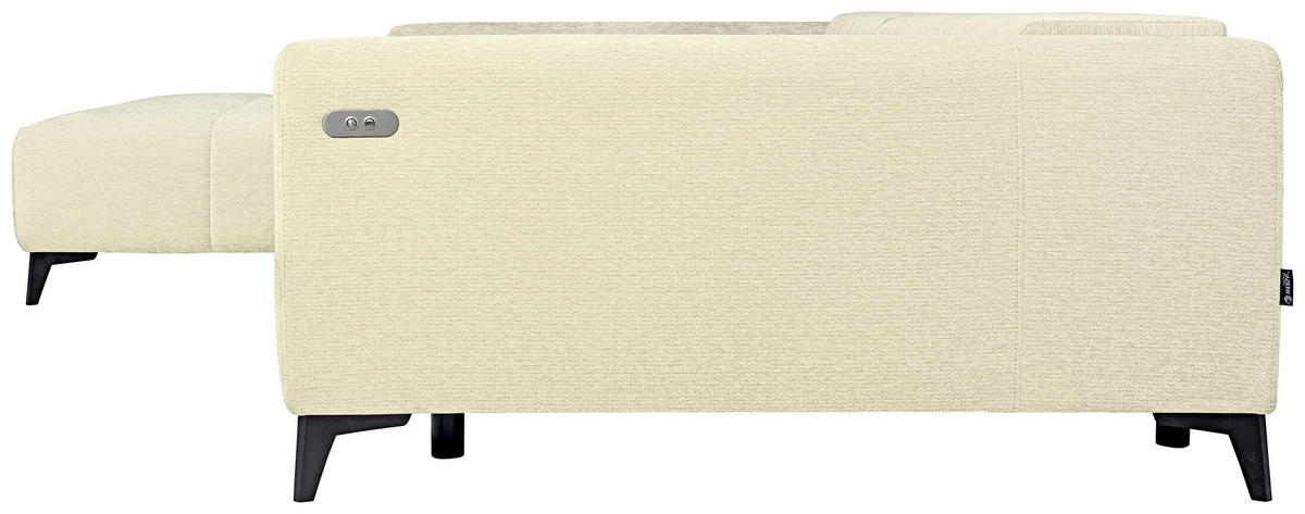 ECKSOFA  in Chenille Creme  222/279 cm  - Creme/Schwarz, KONVENTIONELL, Kunststoff/Textil (222/279cm) - Hom`in
