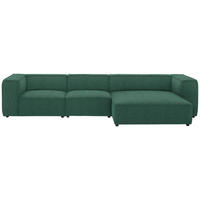 ECKSOFA in Flachgewebe Opal  341/164 cm  - Opal/Schwarz, Design, Kunststoff/Textil (341/164cm) - W.Schillig