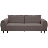 SCHLAFSOFA Chenille Braun  - Schwarz/Braun, Konventionell, Holz/Textil (245/85/92cm) - Livetastic