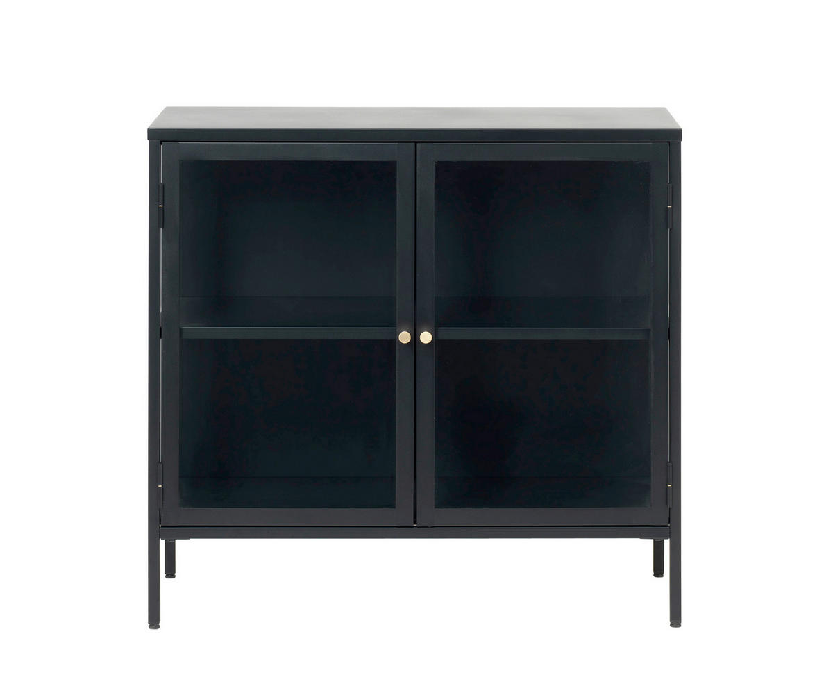 KOMMODE CARMEL SIDEBOARD 2 SECTION  in 90/85/40 cm  - Goldfarben/Schwarz, Basics, Glas/Metall (90/85/40cm) - Livetastic