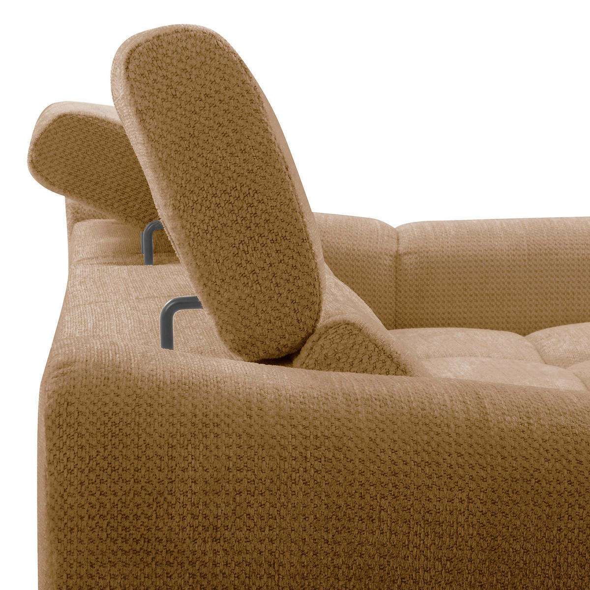 ECKSOFA  Webstoff Rostfarben  - Rostfarben/Schwarz, Design, Kunststoff/Textil (274/177cm) - Livetastic