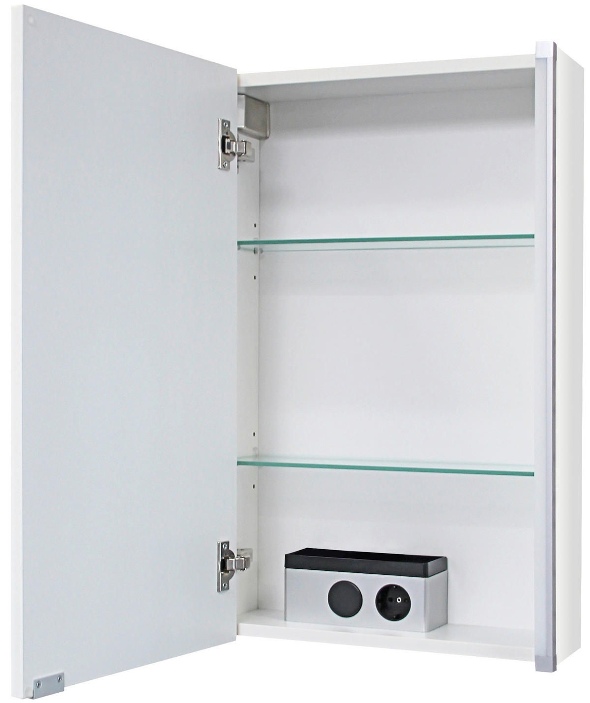 SPIEGELSCHRANK 42,5/67/16,5 cm  - Alufarben/Weiß, MODERN, Glas/Holzwerkstoff (42,5/67/16,5cm) - MID.YOU