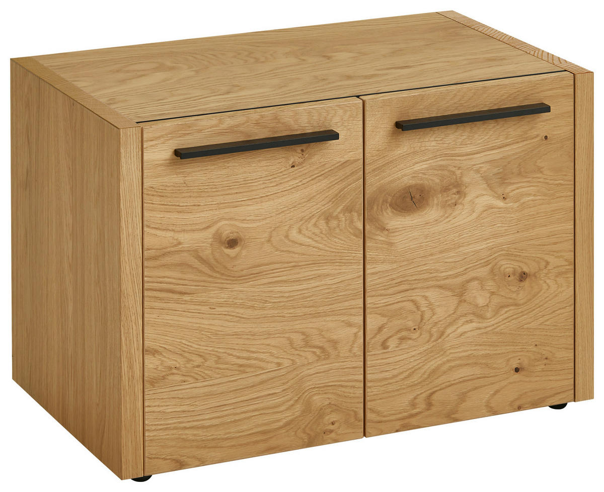 GARDEROBENBANK  in 66/45/41 cm  - Eichefarben/Schwarz, Design, Holz/Kunststoff (66/45/41cm)