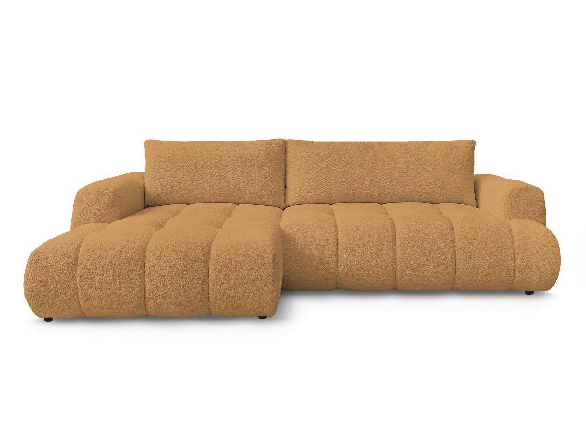 ECKSCHLAFSOFA FUJI Bouclé Gelb  inkl.  - Gelb/Schwarz, MODERN, Kunststoff/Textil (160/292cm)