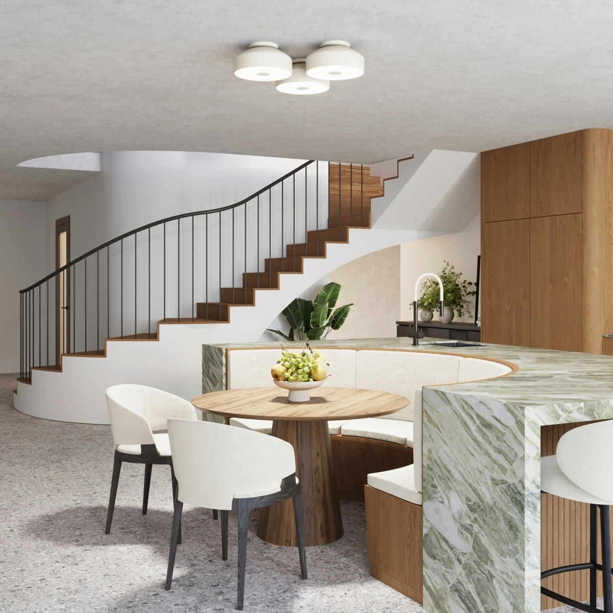 DECKENLEUCHTE Omiq   - Beige, Design, Kunststoff/Metall (30/30/15cm)