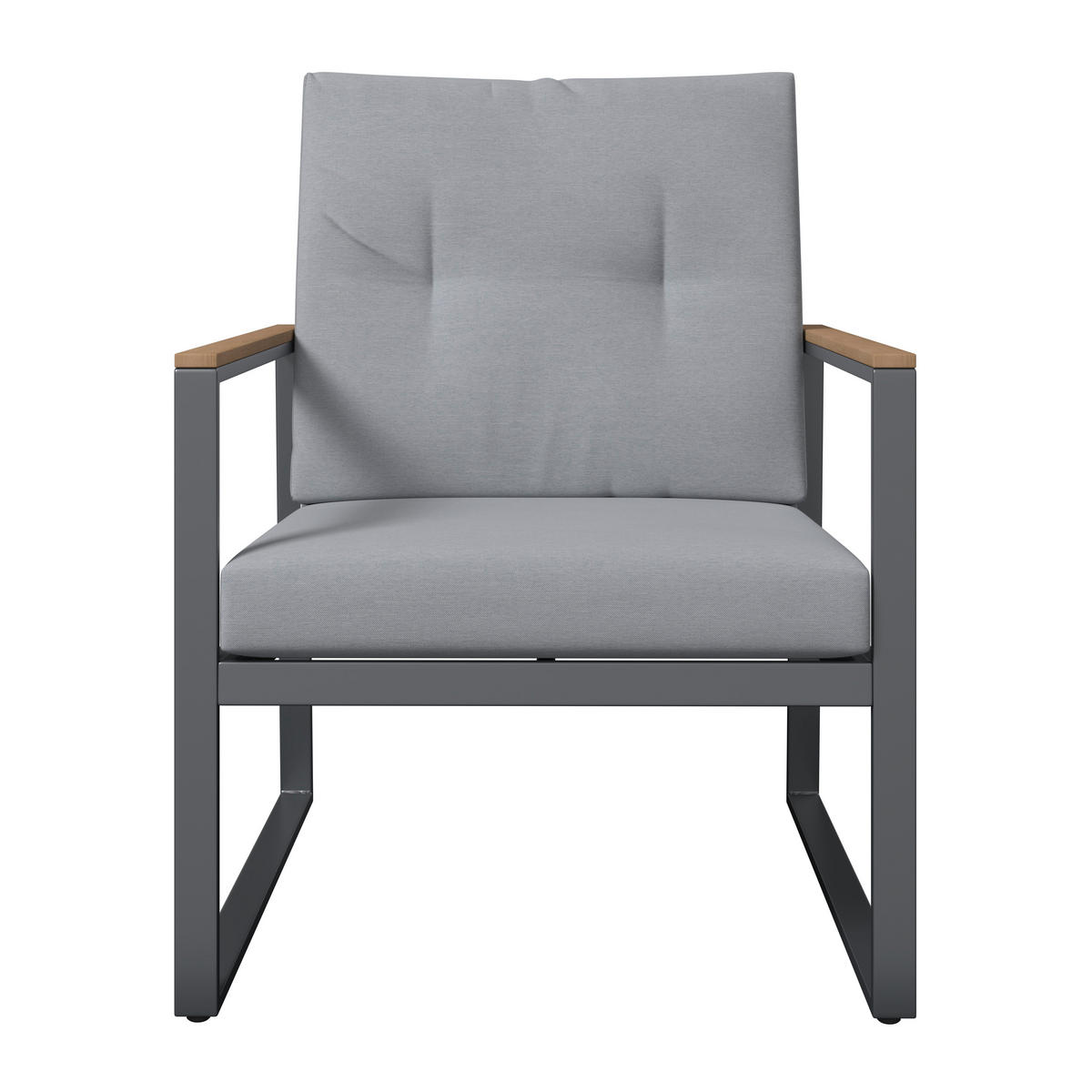 LOUNGEGARNITUR 4-teilig   120/81/80 cm Eisen  - Anthrazit/Naturfarben, Basics, Kunststoff/Textil (120/81/80cm) - Ambia Garden