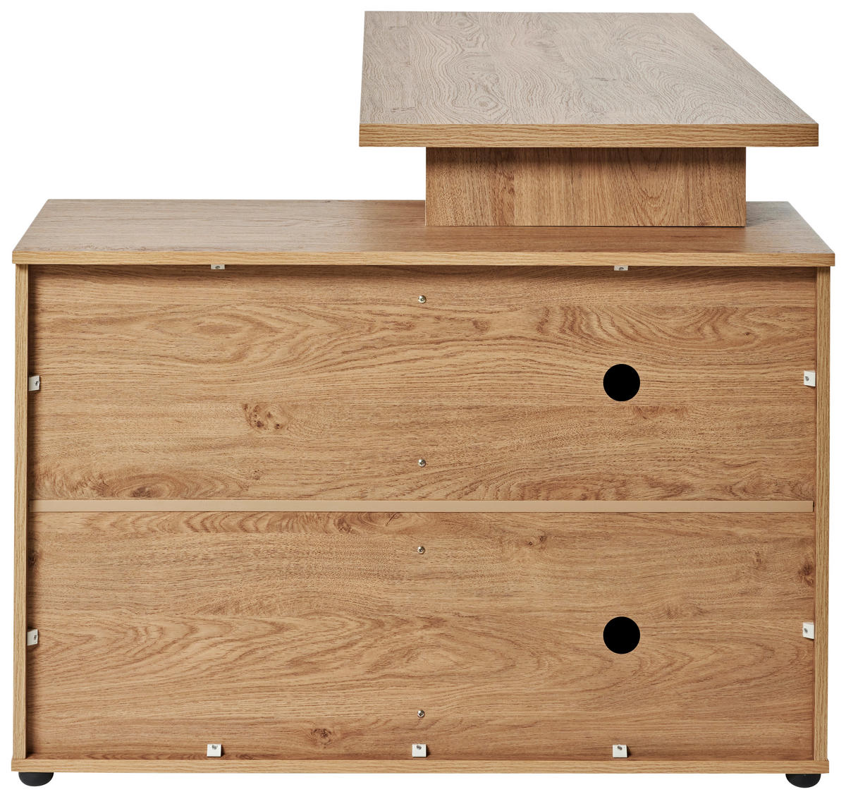 ECKSCHREIBTISCH 140/95/76 cm  in Eichefarben  - Eichefarben/Schwarz, Modern, Holzwerkstoff/Metall (140/95/76cm) - Livetastic