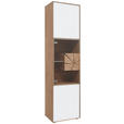 VITRINE  in vollmassiv Kerneiche Weiß, Eichefarben, Transparent  - Eichefarben/Transparent, Natur, Glas/Holz (50/196/39cm) - Valnatura