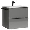 WASCHTISCHKOMBI 61 cm  - Schieferfarben/Schwarz, MODERN, Holzwerkstoff/Stein (61cm) - Nobilia