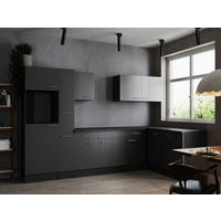 ECKKÜCHE 310/172 cm  in Grau  - Silberfarben/Grau, Design, Holzwerkstoff/Metall (310/172cm) - Respekta