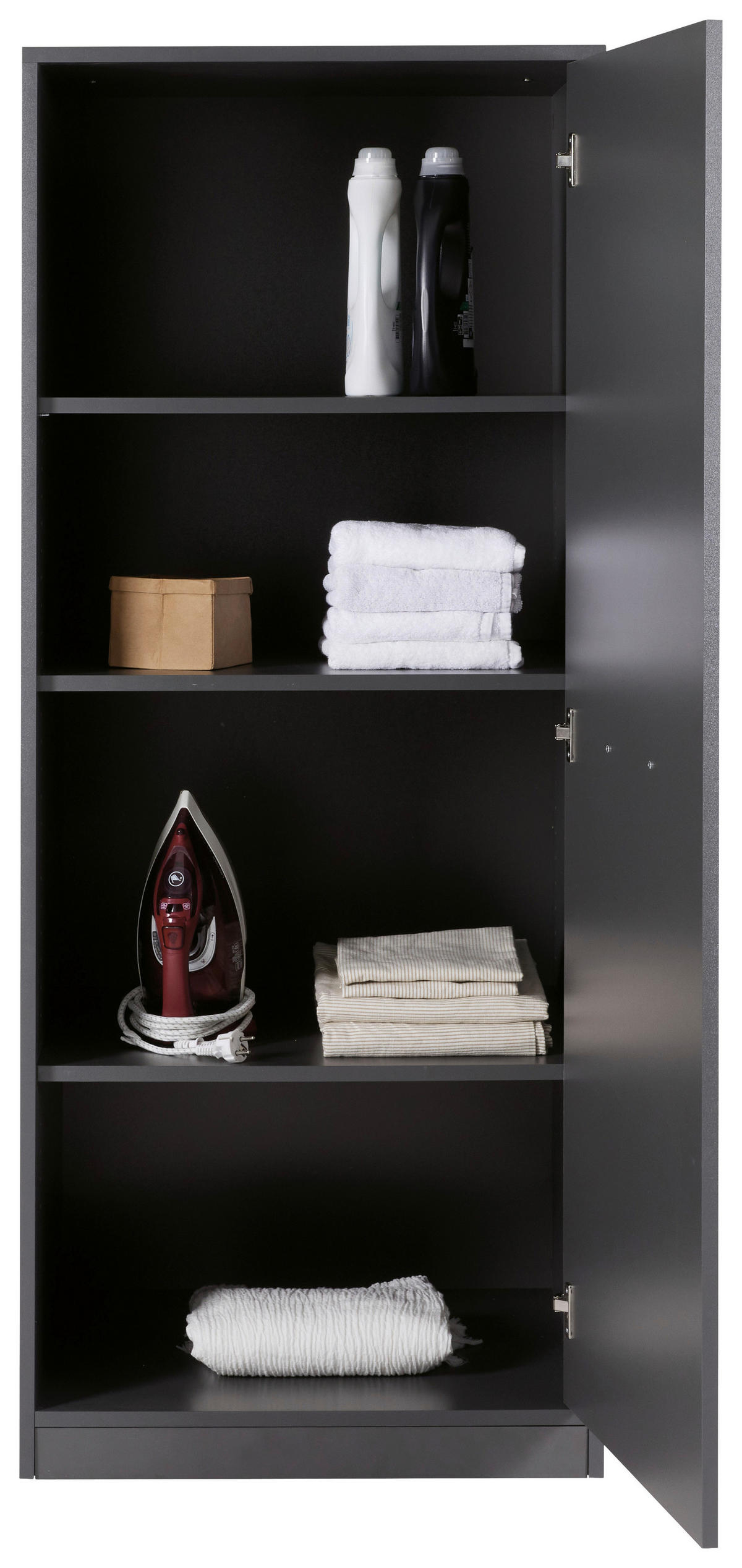 MEHRZWECKSCHRANK 67/164/68 cm  in Anthrazit  - Anthrazit/Schwarz, MODERN, Holzwerkstoff/Metall (67/164/68cm) - home24