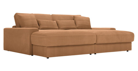 BIGSOFA in Cord Rostfarben - Rostfarben/Schwarz, MODERN, Kunststoff/Textil (230/85/190cm) - Carryhome
