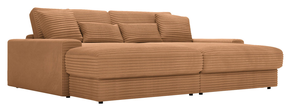 BIGSOFA in Cord Rostfarben  - Rostfarben/Schwarz, MODERN, Kunststoff/Textil (230/85/190cm) - Carryhome