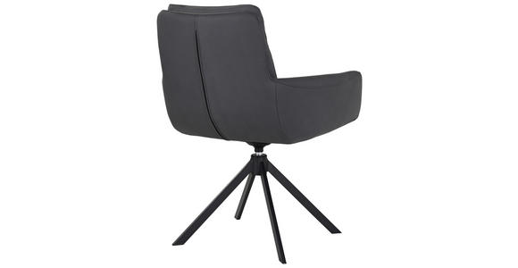ARMLEHNSTUHL in Stahl Echtleder pigmentiert - Schwarz, Design, Leder/Metall (62.5 cm/89/66.5 cmcm) - Dieter Knoll