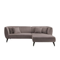 ECKSOFA Taupe Bouclé  - Taupe/Schwarz, MODERN, Holz/Textil (264/160cm) - MID.YOU