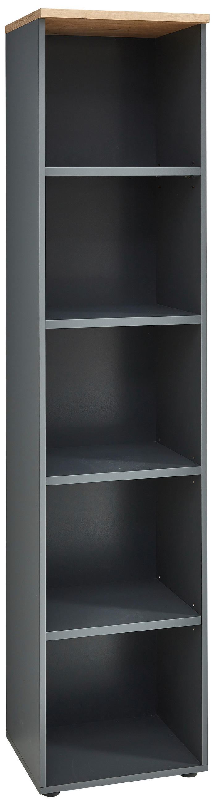 PISARNIŠKI REGAL 45/197/38 cm barve grafita, hrast artisan  - črna/barve grafita, Moderno, umetna masa/leseni material (45/197/38cm) - Voleo