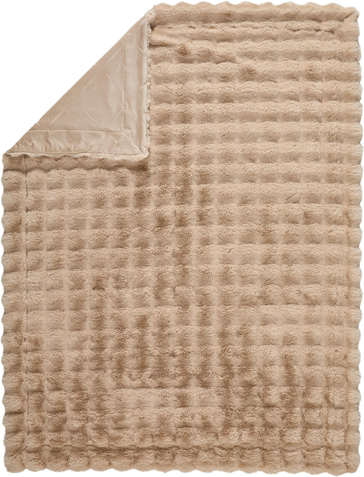 FELLDECKE PONPON 150/200 cm  - Beige, KONVENTIONELL, Textil (150/200cm) - Dieter Knoll