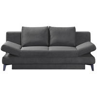 SCHLAFSOFA Cord Anthrazit  inkl. Bettkasten, Schlaffunktion, Armteilverstellung  - Anthrazit/Schwarz, Design, Textil/Metall (200/85/90cm) - Novel