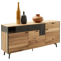 SIDEBOARD Anthrazit, Eichefarben  182/72/43 cm  - Eichefarben/Anthrazit, Design, Glas/Holz (182/72/43cm) - Schöner Wohnen
