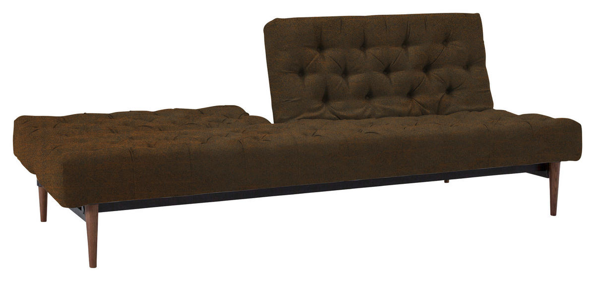 CHESTERFIELD-SOFA Braun Lederlook  - Dunkelbraun/Braun, Design, Textil (210/79/115cm) - Innovation