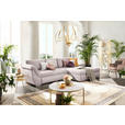 ECKSOFA Rosa Flachgewebe  - Silberfarben/Rosa, Design, Textil/Metall (306/174cm) - Carryhome