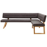 ECKBANK 225/155 cm  in Anthrazit, Eichefarben  - Eichefarben/Anthrazit, KONVENTIONELL, Holz/Textil (225/155cm) - Dieter Knoll