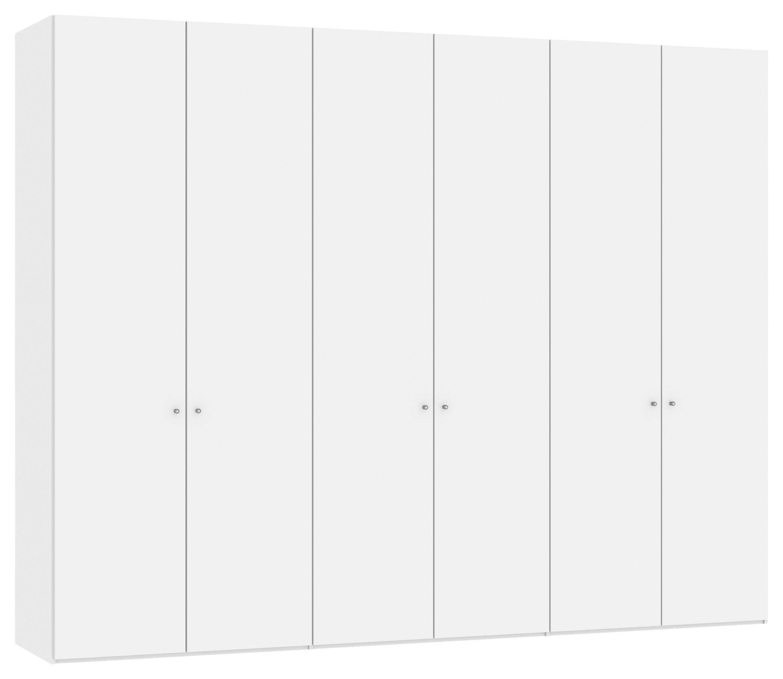 DREHTÜRENSCHRANK 303/236/59 cm 6-türig Weiß  - Silberfarben/Weiß, Design, Glas/Holzwerkstoff (303/236/59cm) - Jutzler