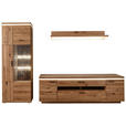 WOHNWAND  in Eichefarben  300/204/50 cm  - Eichefarben/Anthrazit, Natur, Glas/Holz (300/204/50cm) - Linea Natura