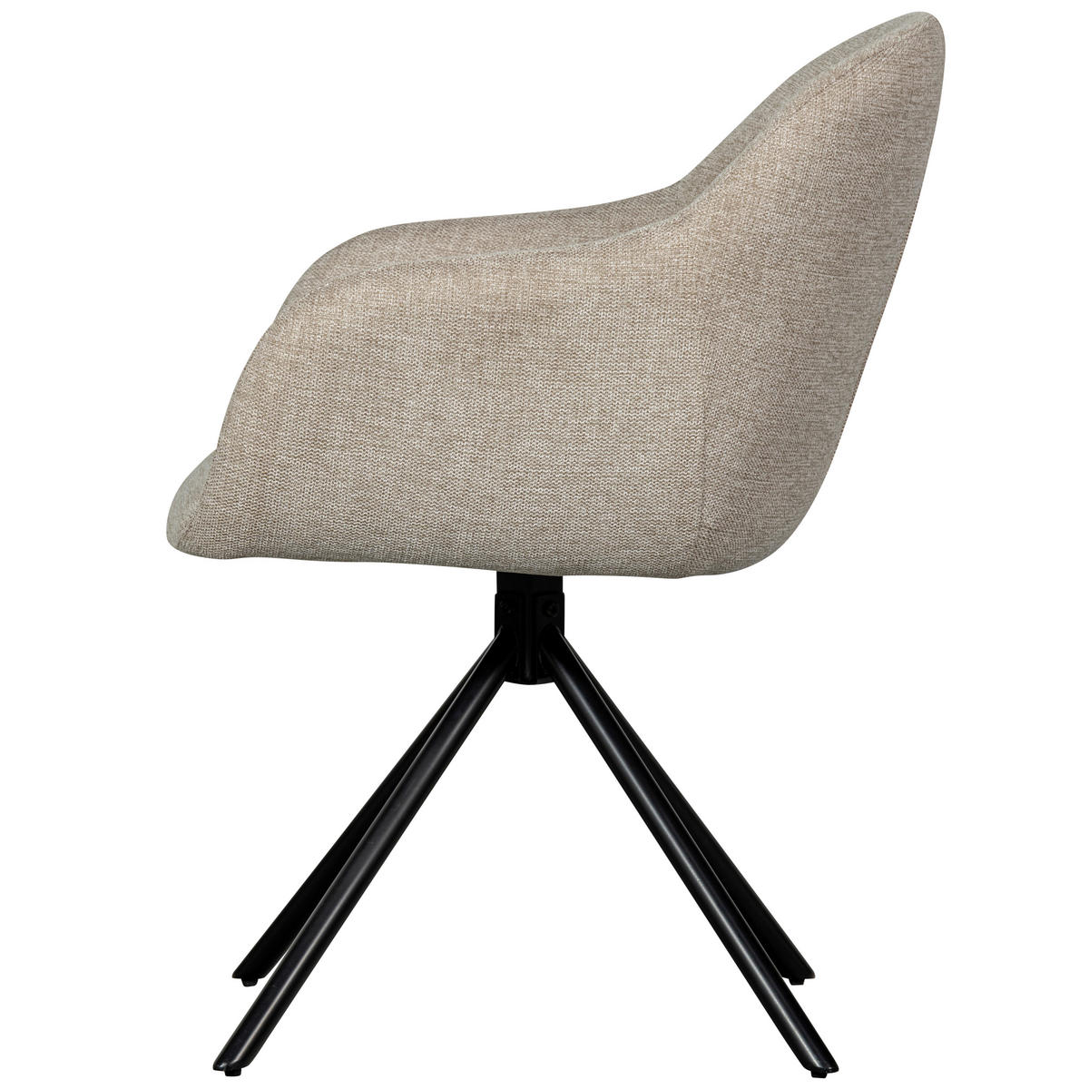 ARMLEHNSTUHL-SET 2 Stück  in Eisen Webstoff  - Sandfarben/Schwarz, MODERN, Textil/Metall (57/80/61cm) - Livetastic
