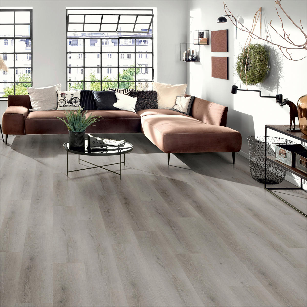 DESIGNBODEN Variant  per  m² - Eichefarben/Eiche grau, Basics, Kunststoff (122/23/0.48cm)