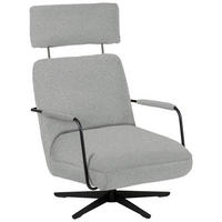 SESSEL in Flachgewebe, Bouclé Hellgrau  - Hellgrau/Schwarz, Design, Textil/Metall (71/103/91cm) - Koinor