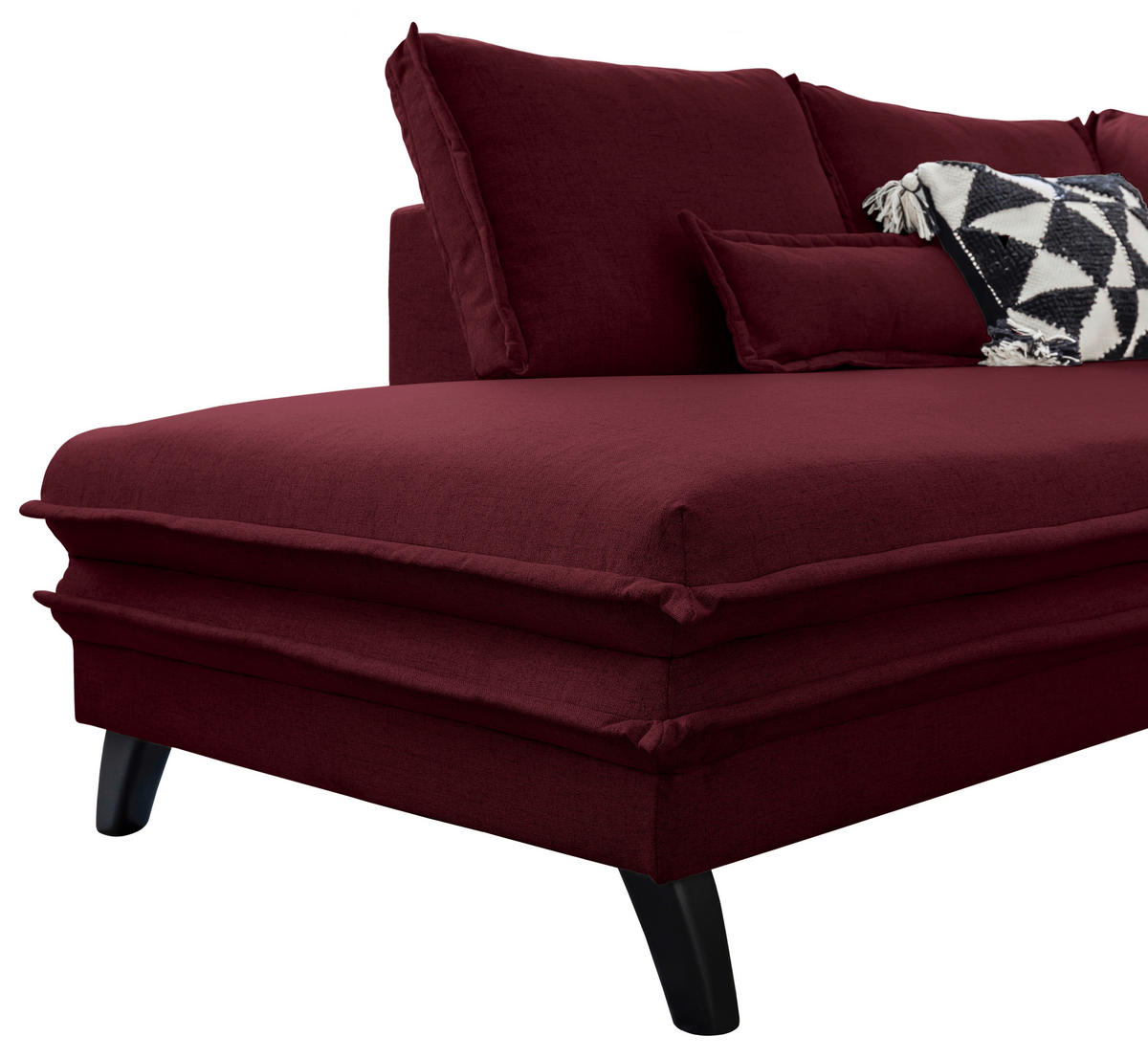 SJEDEĆA GARNITURA tekstil  bordo   - bordo/crna, Design, tekstil/drvo (200/300/150cm) - P & B