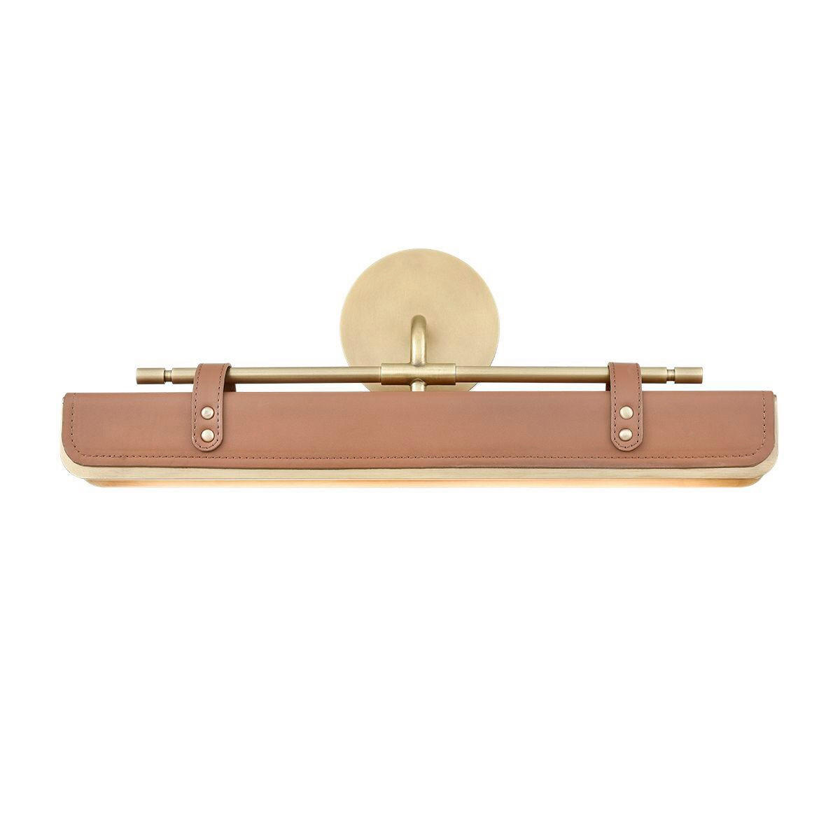 WANDLEUCHTE    - Messingfarben, KONVENTIONELL, Leder/Kunststoff (18,2/50,2/11,4cm) - Elstead Lighting