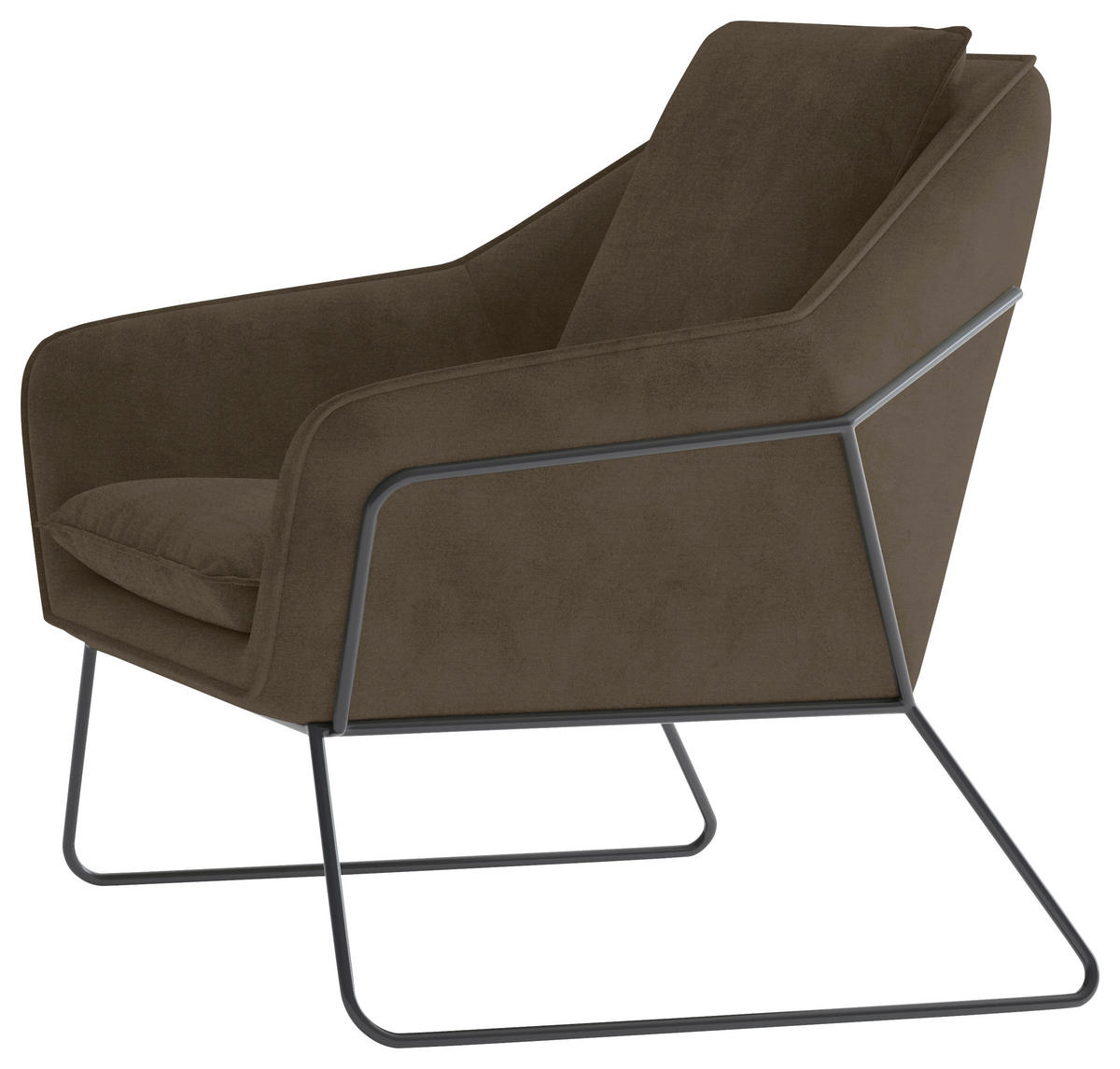 SESSEL in Flachgewebe Braun  - Schwarz/Braun, Design, Textil/Metall (78/85/85cm) - Livetastic