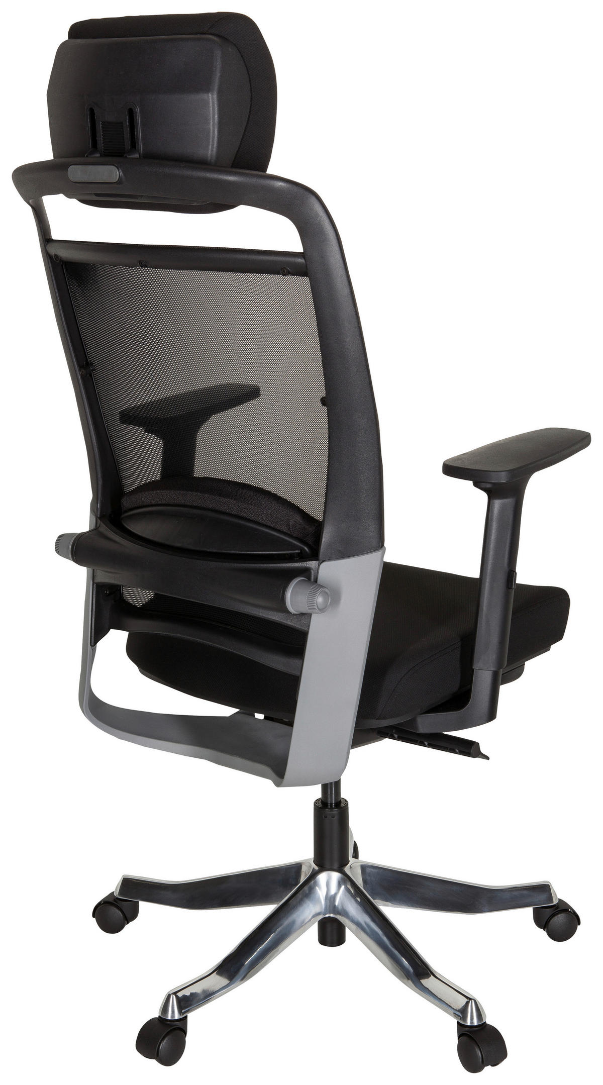 SNURRSTOL  i nätklädsel, flatväv svart  - silver/svart, Modern, metall/textil (68/120/55cm) - MID.YOU