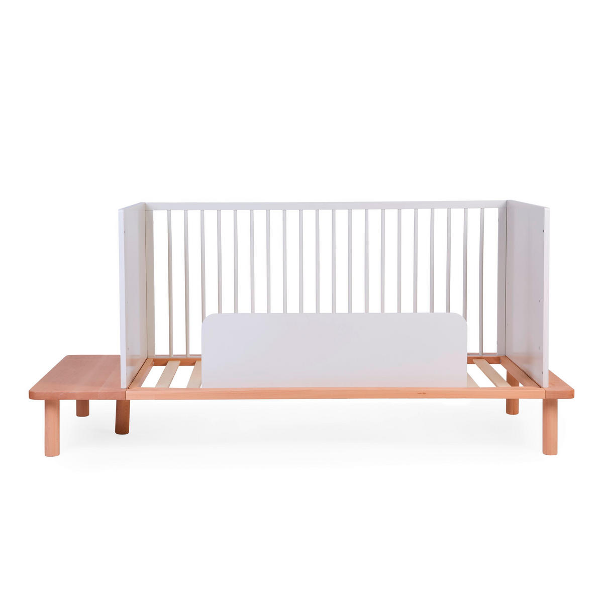 GITTERBETT Evobed 5in1 Naturel inkl. Rausfallschutz B140PLF  - Weiß/Naturfarben, KONVENTIONELL (182/84/84cm) - Childhome
